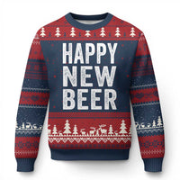 Funny Happy New Beers New Year Ugly Christmas Sweater NYE Party Beer Lover - Wonder Print Shop