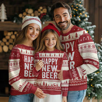 Funny Happy New Beers New Year Ugly Christmas Sweater NYE Party Beer Lover - Wonder Print Shop