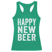 Funny Happy New Beers New Year Racerback Tank Top NYE Party Beer Lover - Wonder Print Shop