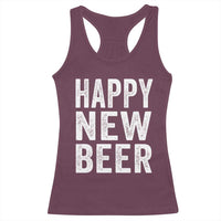 Funny Happy New Beers New Year Racerback Tank Top NYE Party Beer Lover - Wonder Print Shop