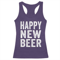 Funny Happy New Beers New Year Racerback Tank Top NYE Party Beer Lover - Wonder Print Shop