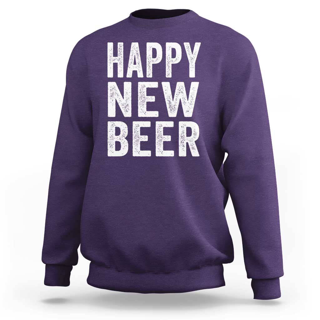 Funny Happy New Beers New Year Sweatshirt NYE Party Beer Lover - Wonder Print Shop
