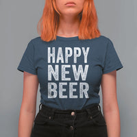 Funny Happy New Beers New Year T Shirt For Women NYE Party Beer Lover - Wonder Print Shop