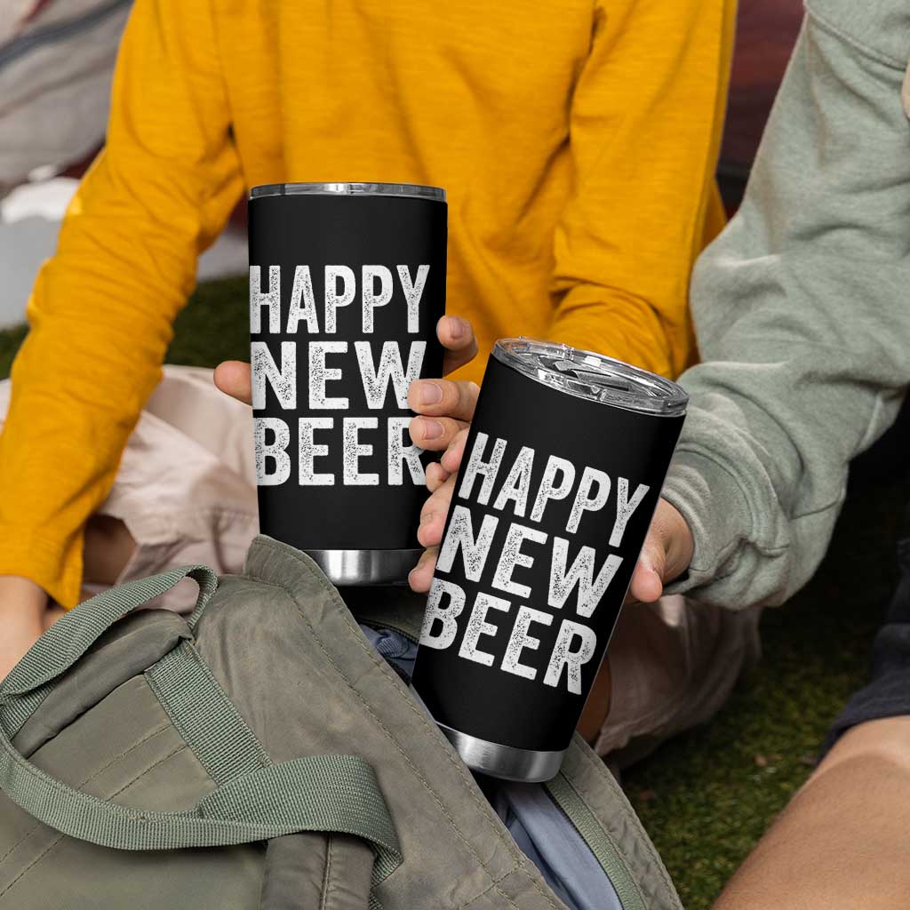 Funny Happy New Beers New Year Tumbler Cup NYE Party Beer Lover - Wonder Print Shop