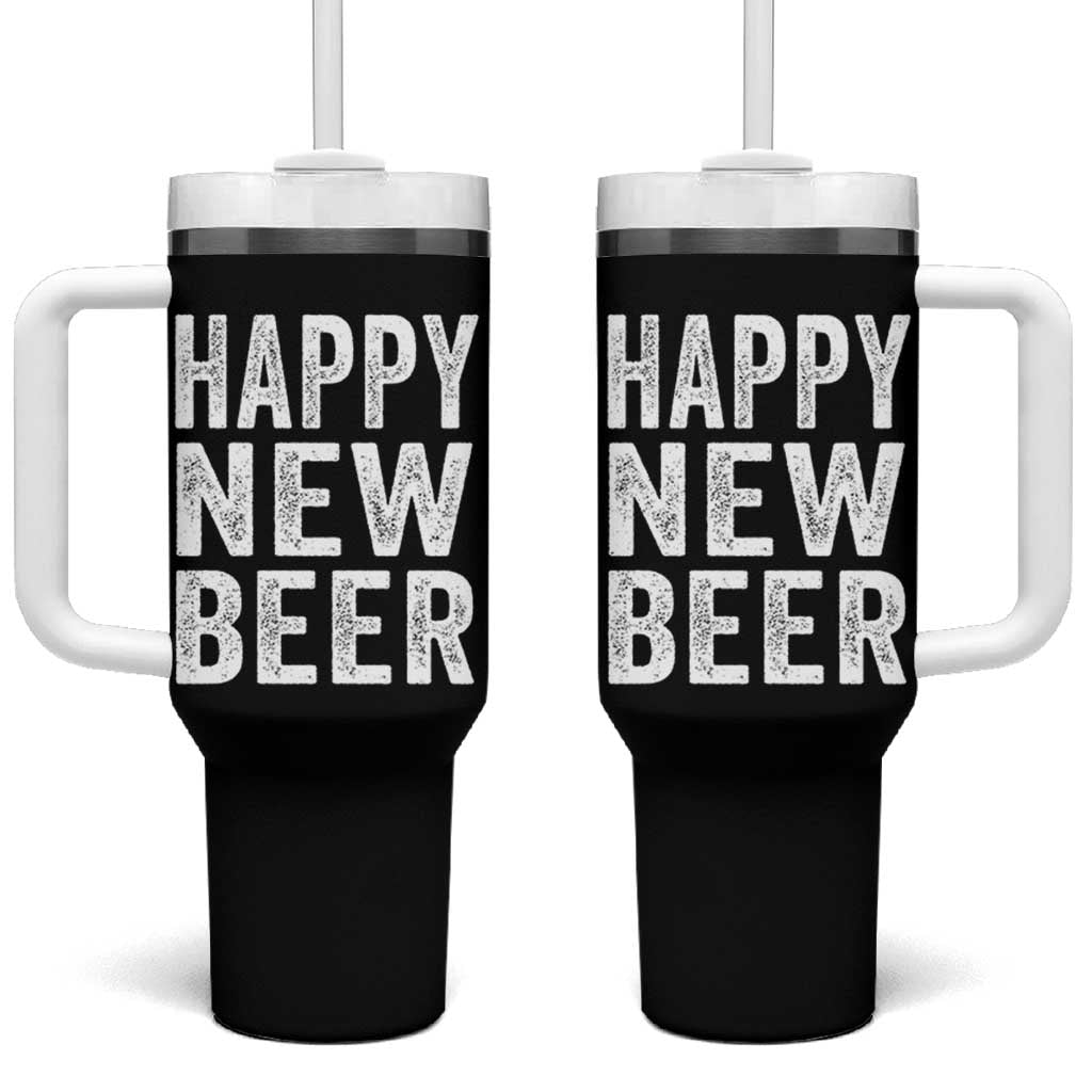 Funny Happy New Beers New Year Tumbler With Handle NYE Party Beer Lover - Wonder Print Shop