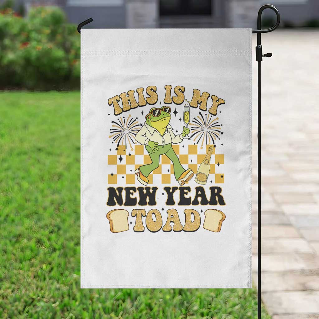 Funny New Years Eve Garden Flag This Is My New Year Toad Frog Pun - Wonder Print Shop