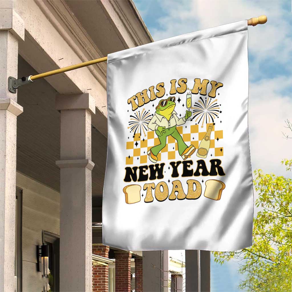 Funny New Years Eve Garden Flag This Is My New Year Toad Frog Pun - Wonder Print Shop