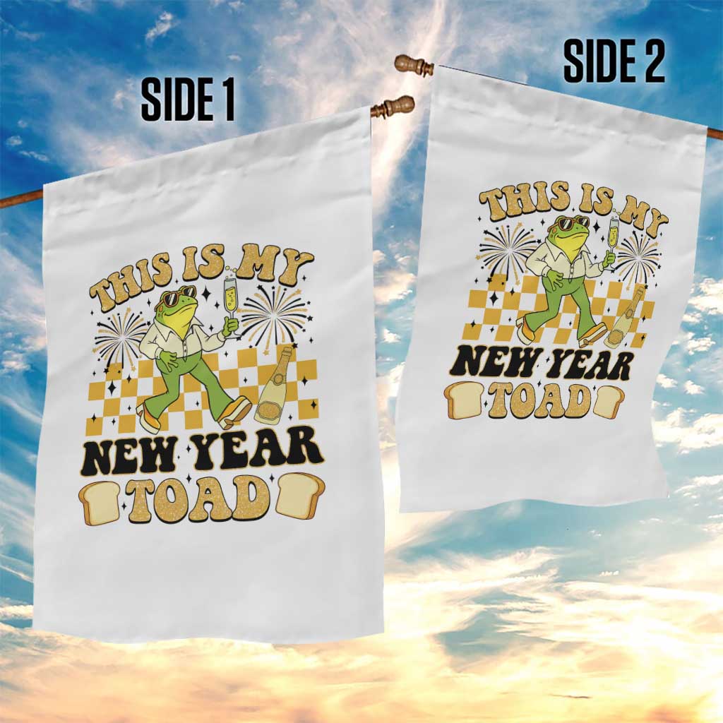 Funny New Years Eve Garden Flag This Is My New Year Toad Frog Pun - Wonder Print Shop