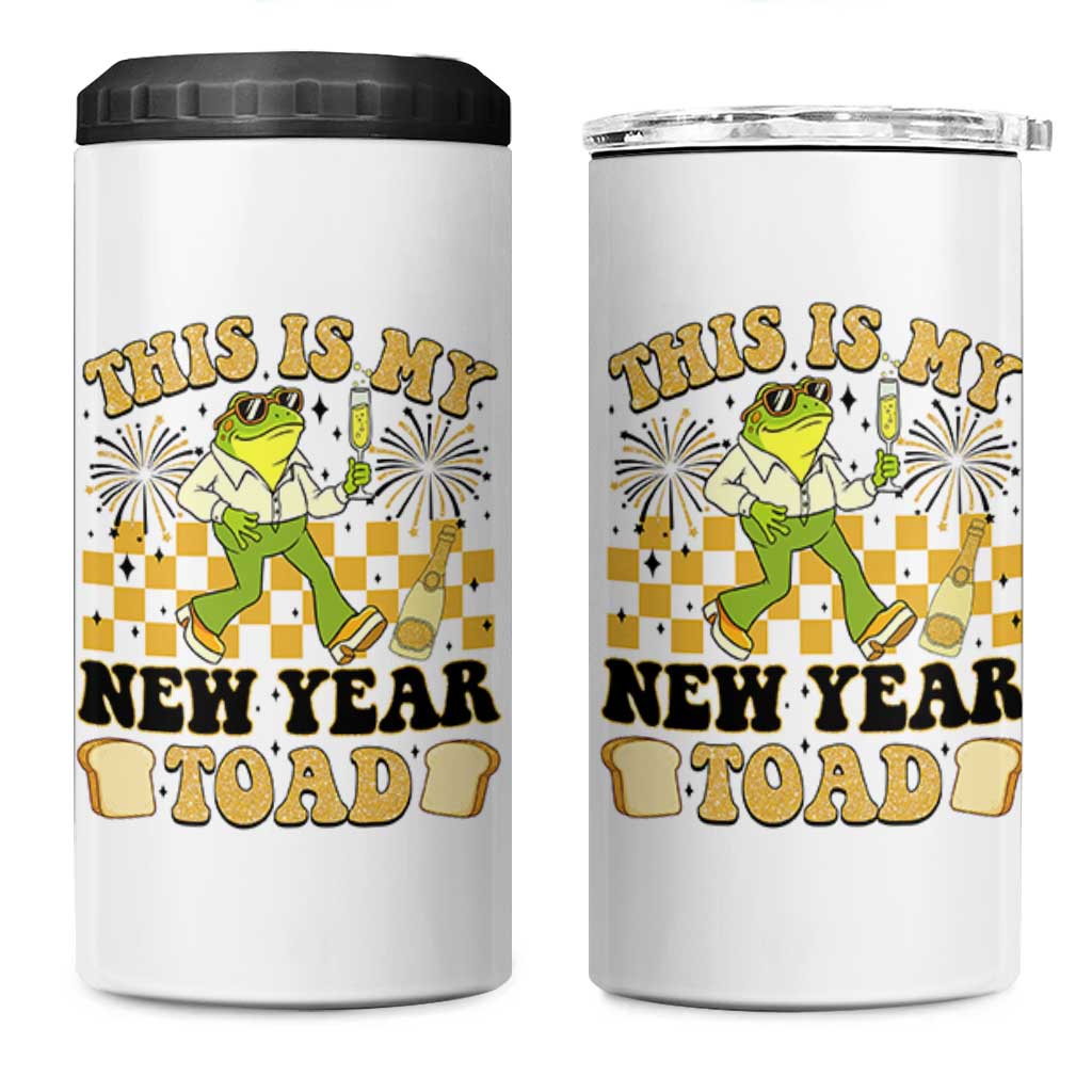 Funny New Years Eve 4 in 1 Can Cooler Tumbler This Is My New Year Toad Frog Pun - Wonder Print Shop
