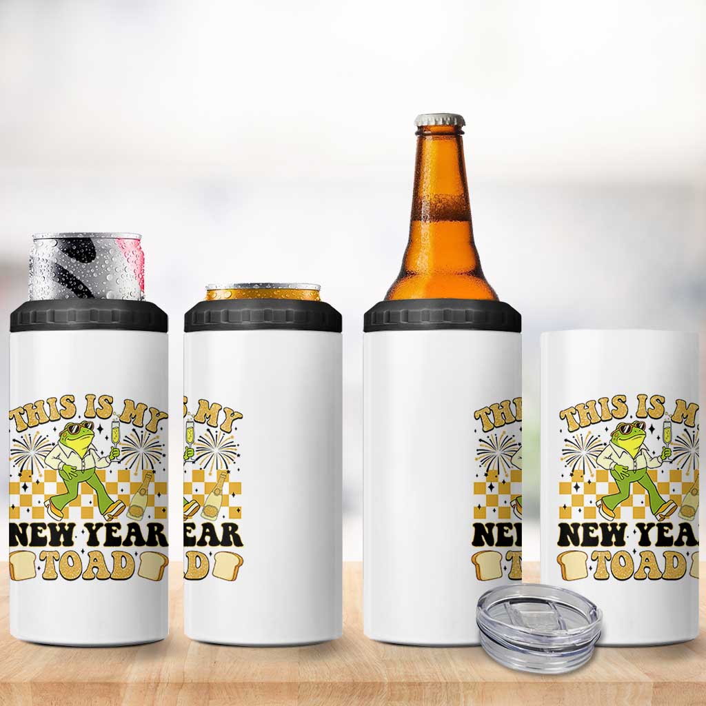 Funny New Years Eve 4 in 1 Can Cooler Tumbler This Is My New Year Toad Frog Pun - Wonder Print Shop