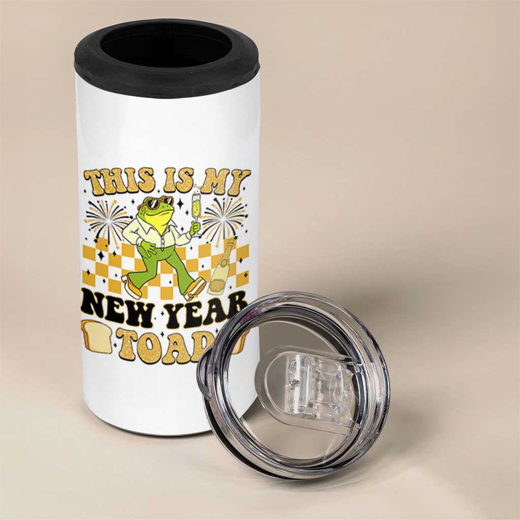 Funny New Years Eve 4 in 1 Can Cooler Tumbler This Is My New Year Toad Frog Pun - Wonder Print Shop