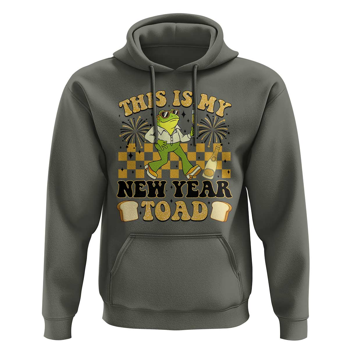 Funny New Years Eve Hoodie This Is My New Year Toad Frog Pun - Wonder Print Shop