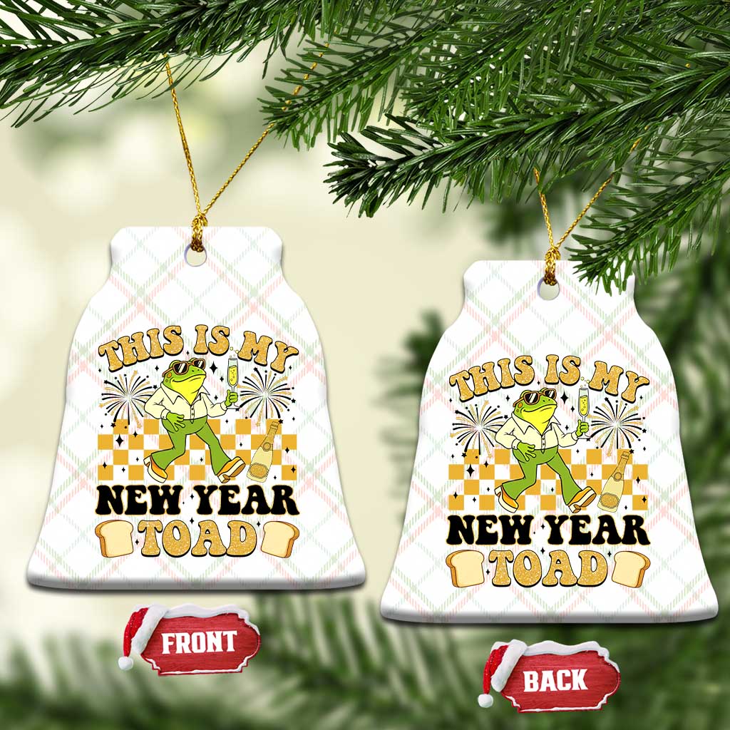 Funny New Years Eve Ceramic Ornament This Is My New Year Toad Frog Pun - Wonder Print Shop