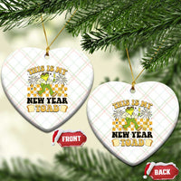 Funny New Years Eve Ceramic Ornament This Is My New Year Toad Frog Pun - Wonder Print Shop