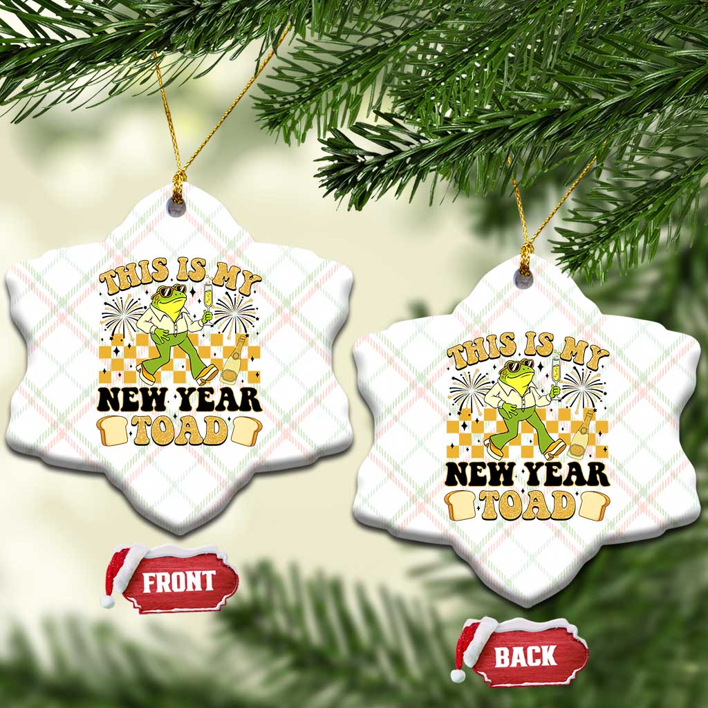 Funny New Years Eve Ceramic Ornament This Is My New Year Toad Frog Pun - Wonder Print Shop