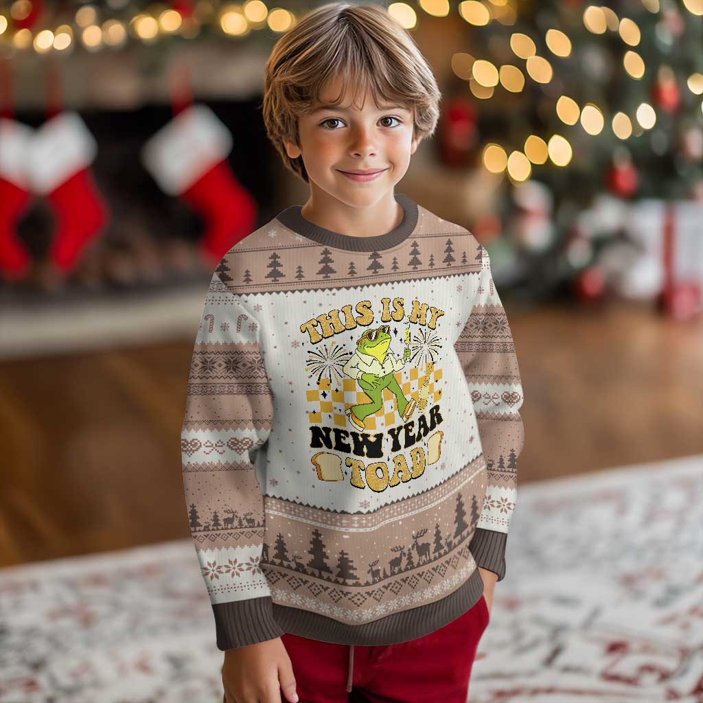 Funny New Years Eve Ugly Christmas Sweater This Is My New Year Toad Frog Pun - Wonder Print Shop