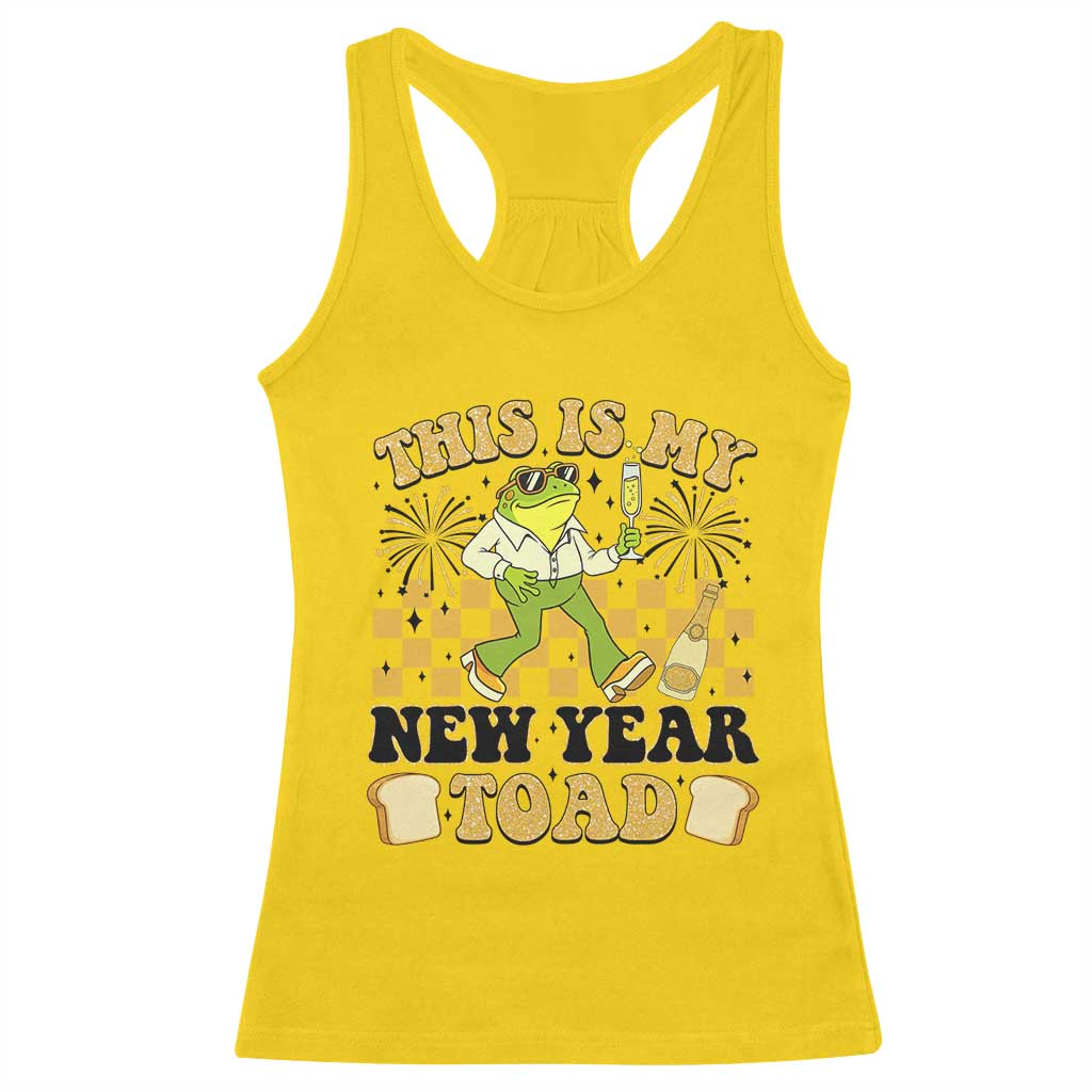 Funny New Years Eve Racerback Tank Top This Is My New Year Toad Frog Pun - Wonder Print Shop
