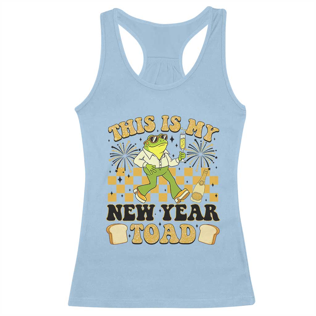 Funny New Years Eve Racerback Tank Top This Is My New Year Toad Frog Pun - Wonder Print Shop