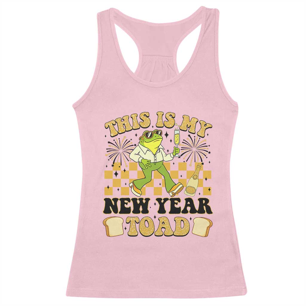 Funny New Years Eve Racerback Tank Top This Is My New Year Toad Frog Pun - Wonder Print Shop