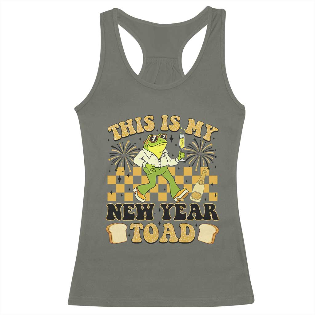 Funny New Years Eve Racerback Tank Top This Is My New Year Toad Frog Pun - Wonder Print Shop