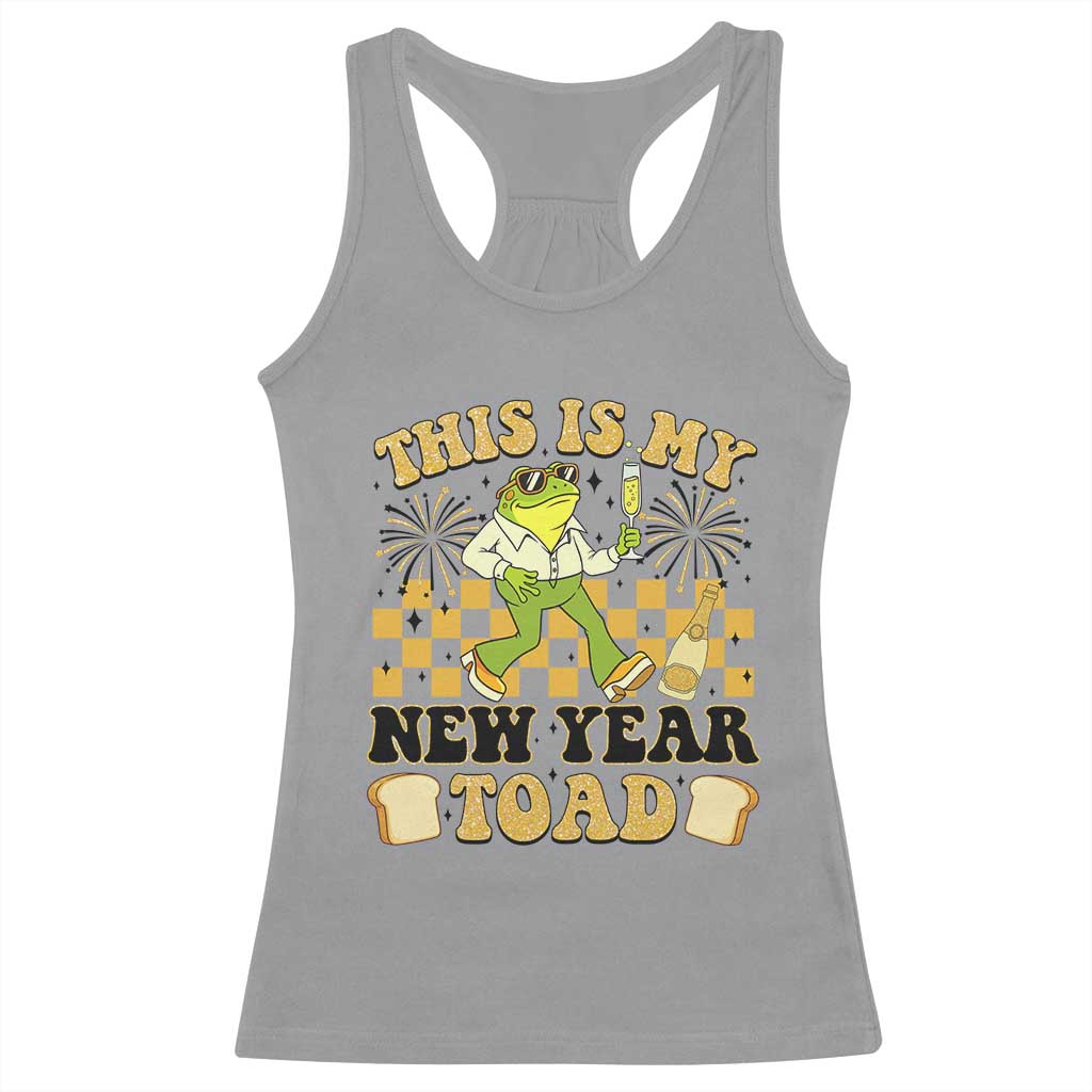 Funny New Years Eve Racerback Tank Top This Is My New Year Toad Frog Pun - Wonder Print Shop