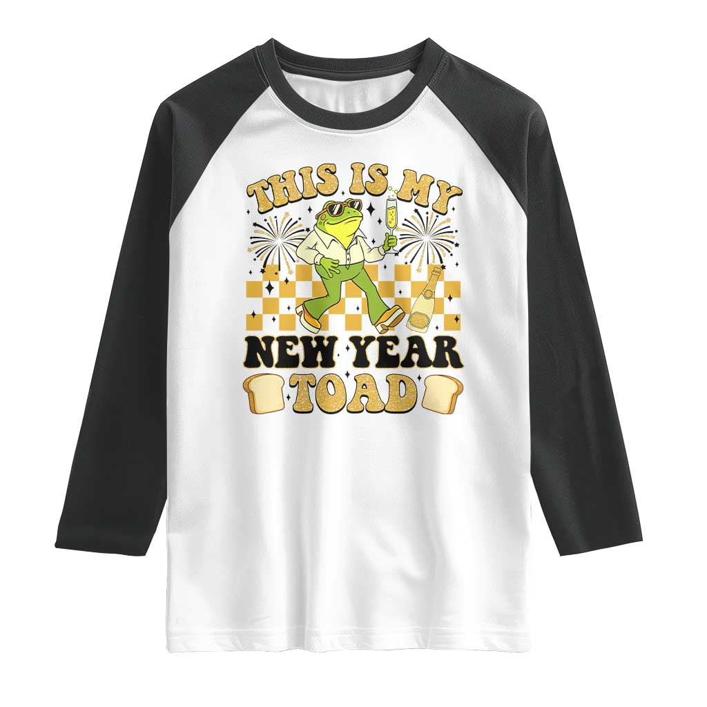 Funny New Years Eve Raglan Shirt This Is My New Year Toad Frog Pun - Wonder Print Shop