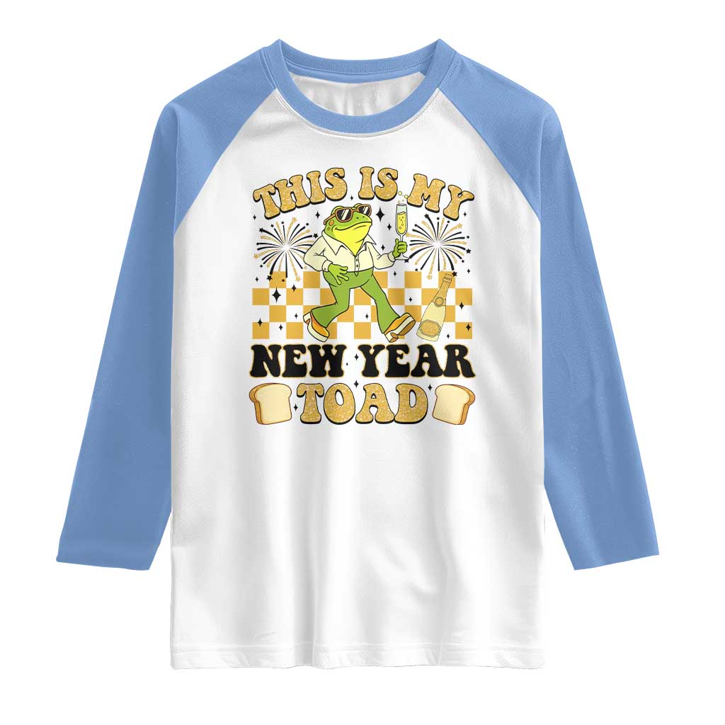 Funny New Years Eve Raglan Shirt This Is My New Year Toad Frog Pun - Wonder Print Shop