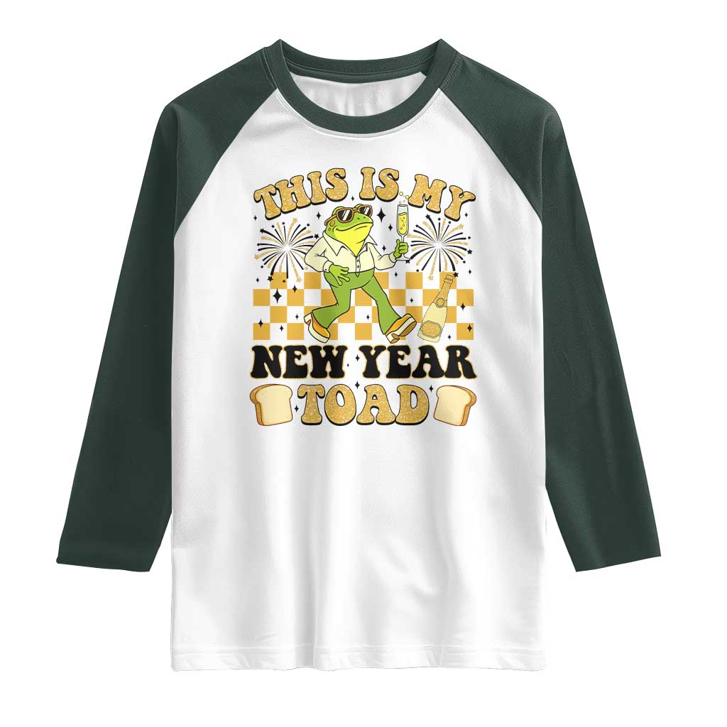 Funny New Years Eve Raglan Shirt This Is My New Year Toad Frog Pun - Wonder Print Shop