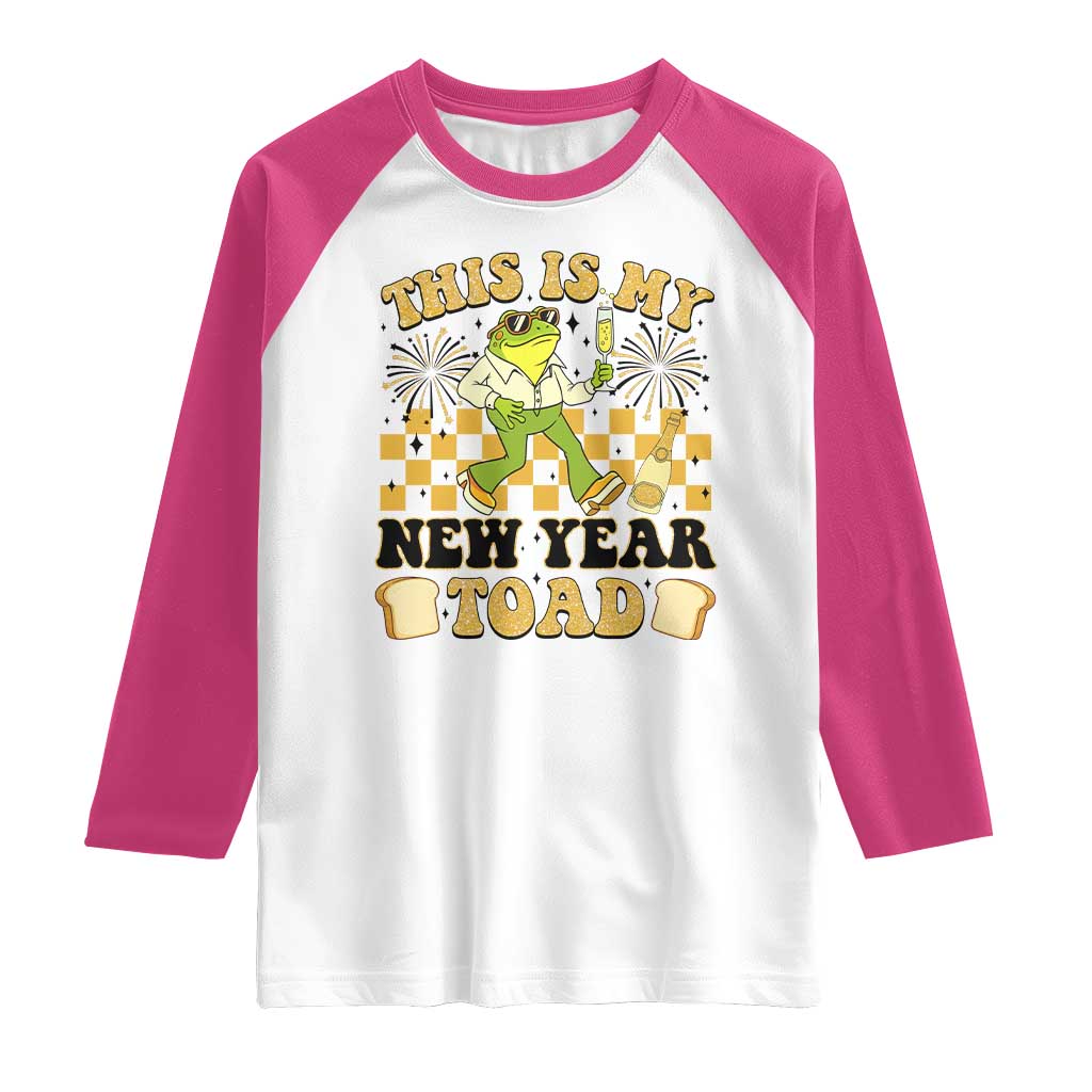 Funny New Years Eve Raglan Shirt This Is My New Year Toad Frog Pun - Wonder Print Shop
