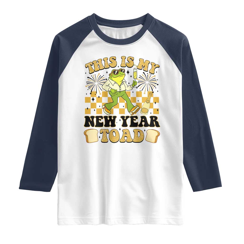 Funny New Years Eve Raglan Shirt This Is My New Year Toad Frog Pun - Wonder Print Shop