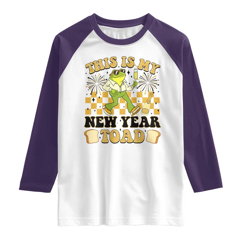 Funny New Years Eve Raglan Shirt This Is My New Year Toad Frog Pun - Wonder Print Shop