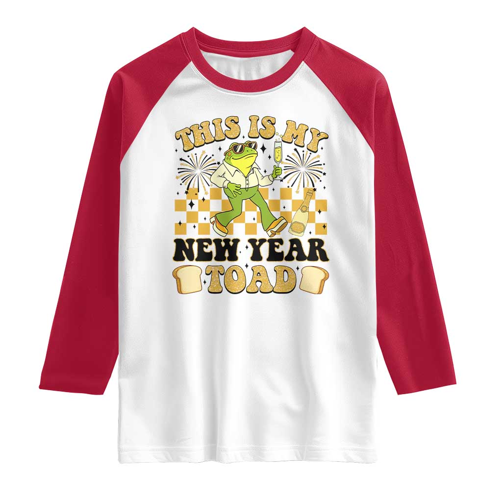 Funny New Years Eve Raglan Shirt This Is My New Year Toad Frog Pun - Wonder Print Shop