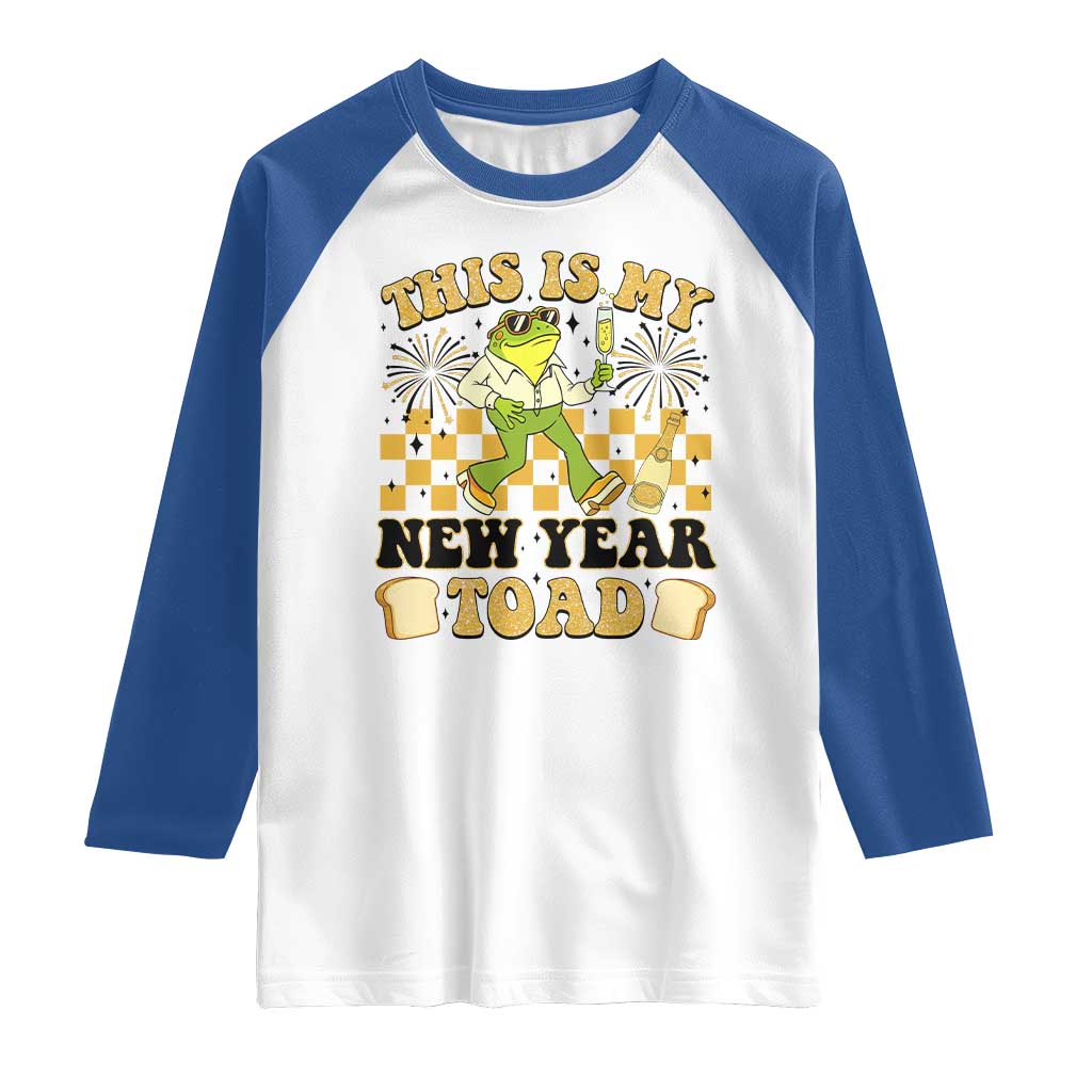 Funny New Years Eve Raglan Shirt This Is My New Year Toad Frog Pun - Wonder Print Shop