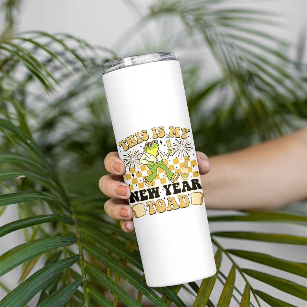 Funny New Years Eve Skinny Tumbler This Is My New Year Toad Frog Pun - Wonder Print Shop