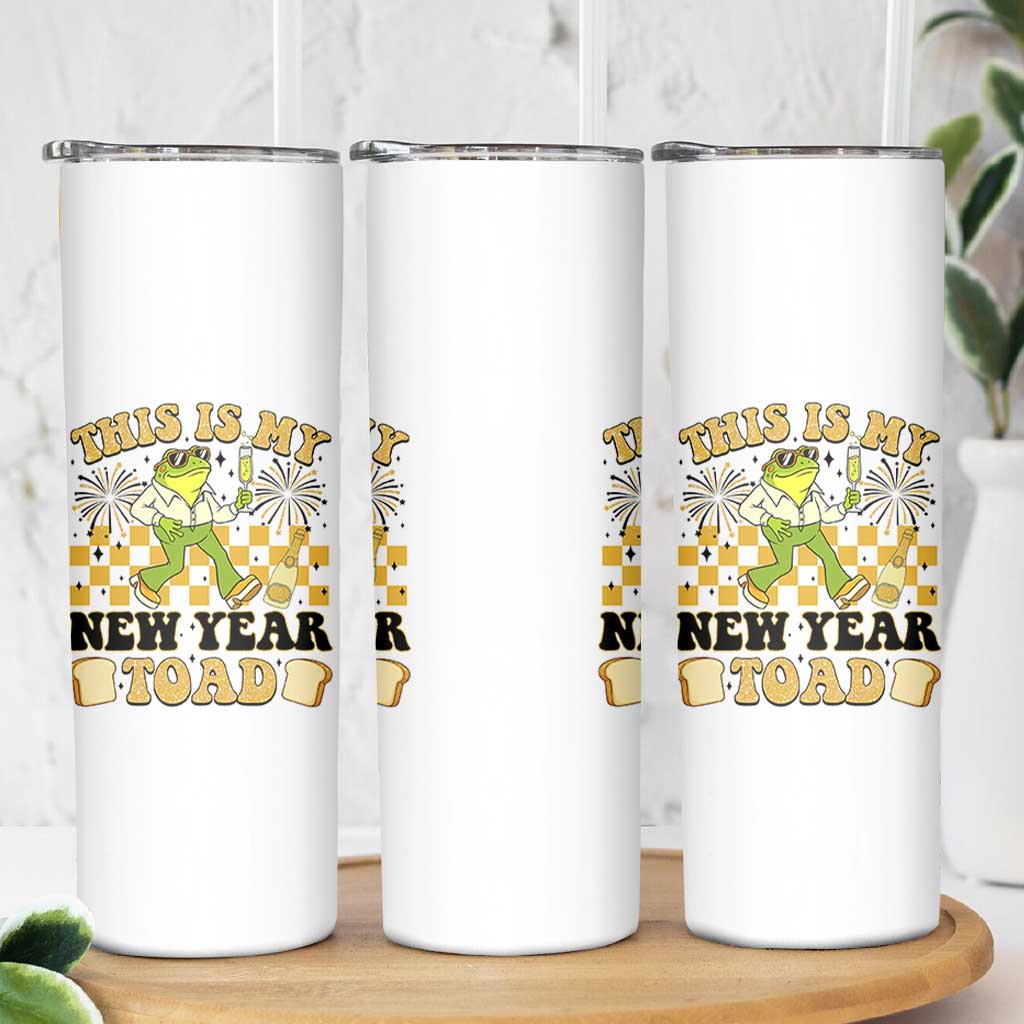 Funny New Years Eve Skinny Tumbler This Is My New Year Toad Frog Pun - Wonder Print Shop