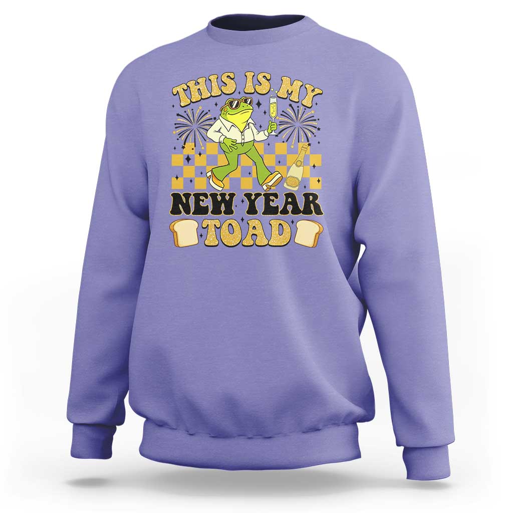 Funny New Years Eve Sweatshirt This Is My New Year Toad Frog Pun - Wonder Print Shop
