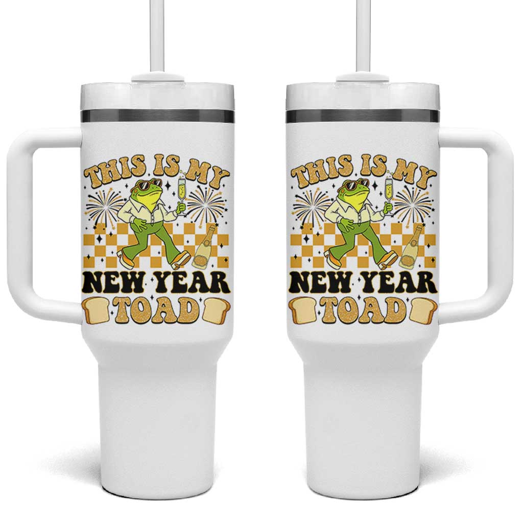 Funny New Years Eve Tumbler With Handle This Is My New Year Toad Frog Pun - Wonder Print Shop