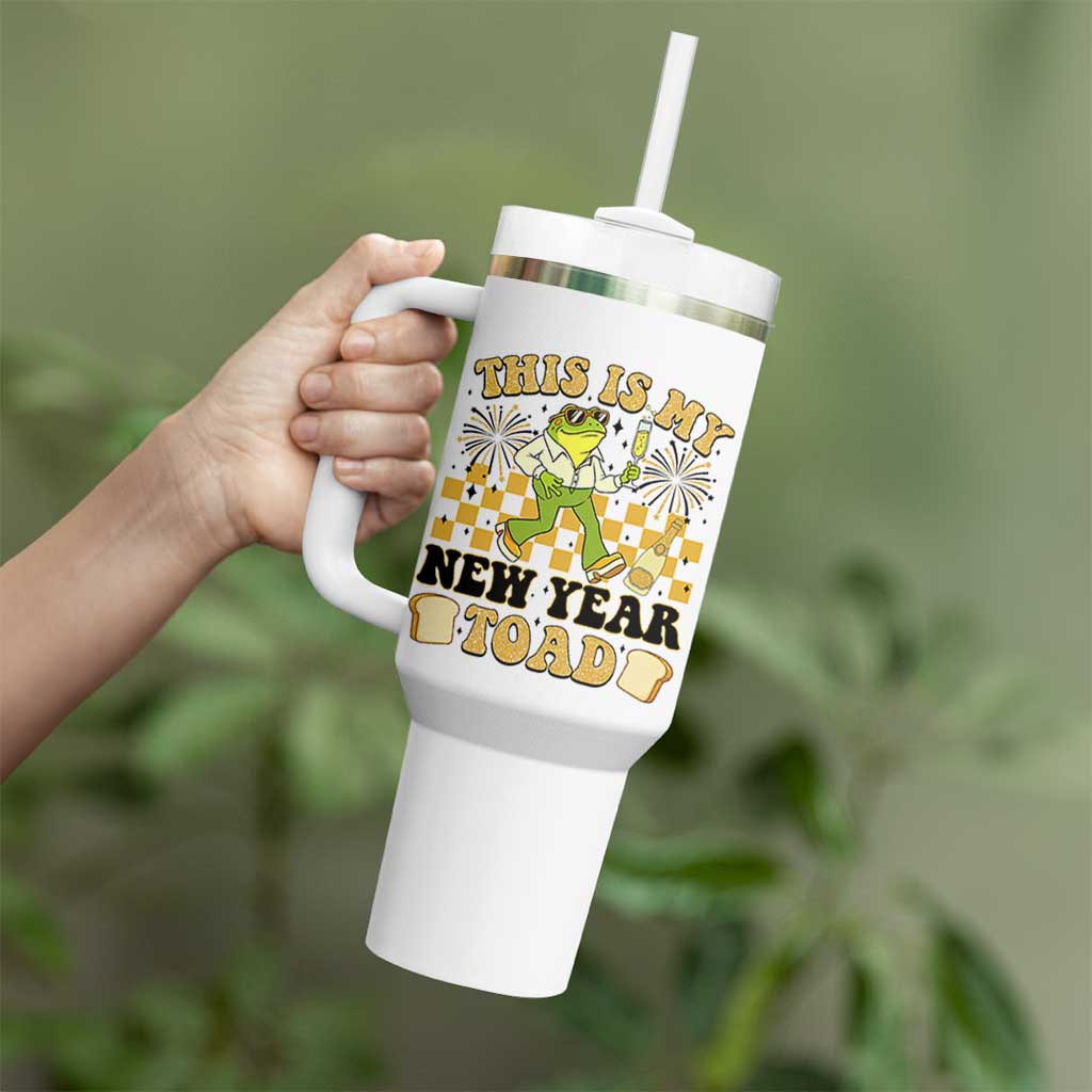 Funny New Years Eve Tumbler With Handle This Is My New Year Toad Frog Pun - Wonder Print Shop