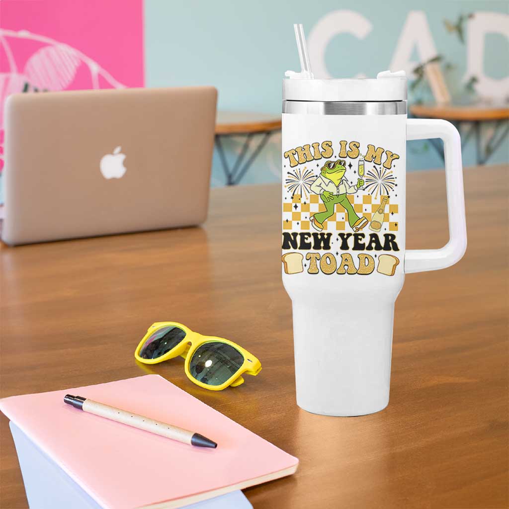 Funny New Years Eve Tumbler With Handle This Is My New Year Toad Frog Pun - Wonder Print Shop