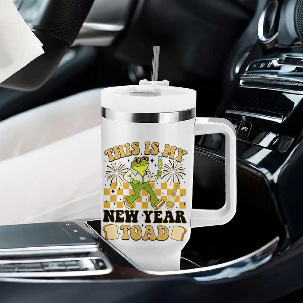 Funny New Years Eve Tumbler With Handle This Is My New Year Toad Frog Pun - Wonder Print Shop