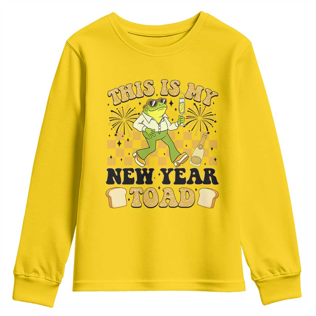 Funny New Years Eve Youth Sweatshirt This Is My New Year Toad Frog Pun - Wonder Print Shop