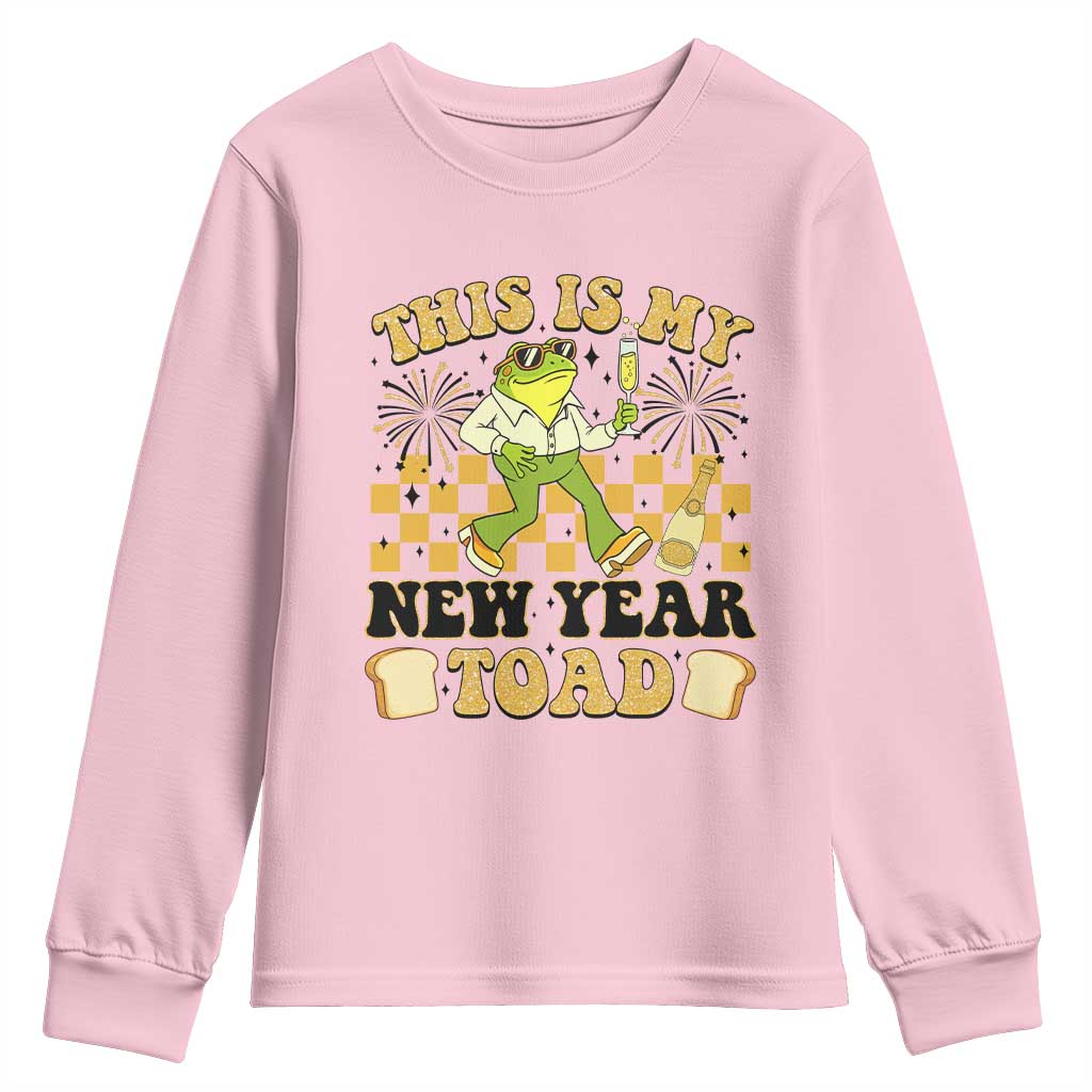 Funny New Years Eve Youth Sweatshirt This Is My New Year Toad Frog Pun - Wonder Print Shop