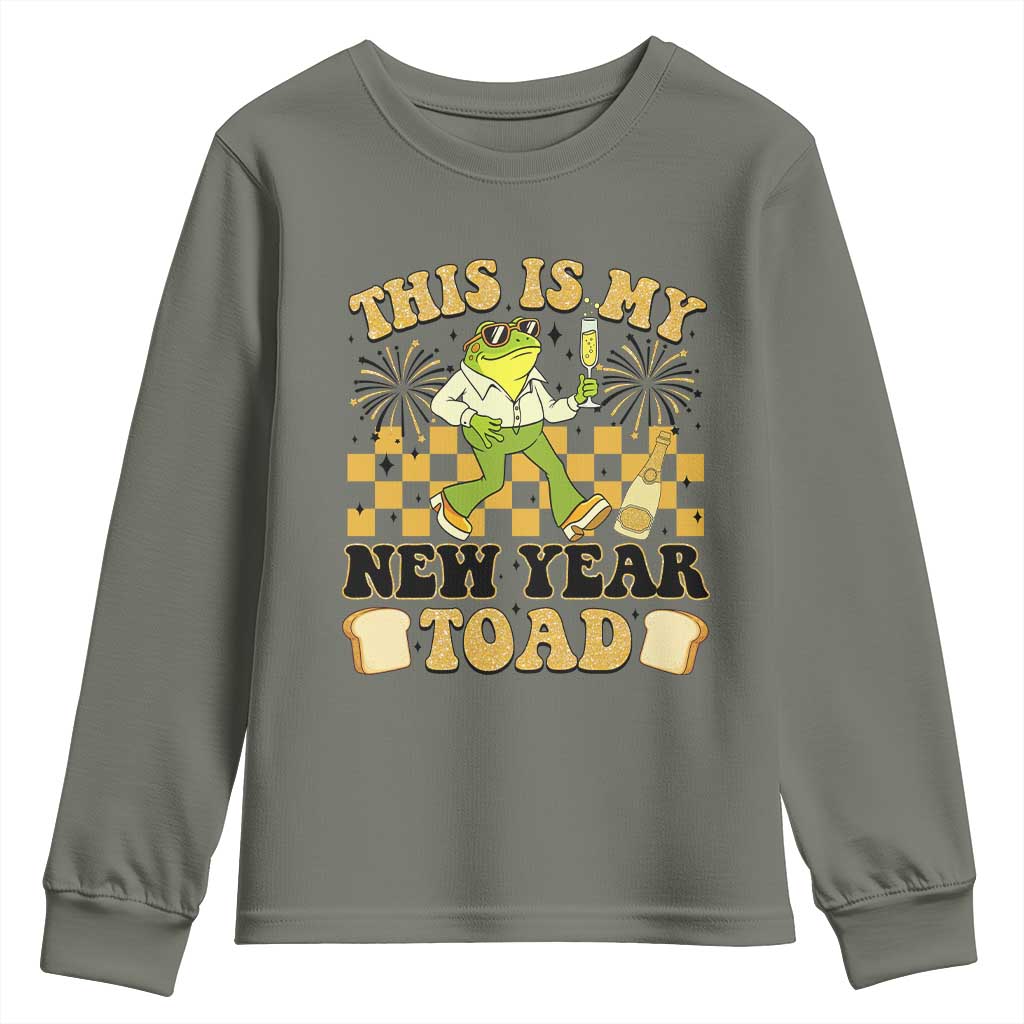 Funny New Years Eve Youth Sweatshirt This Is My New Year Toad Frog Pun - Wonder Print Shop
