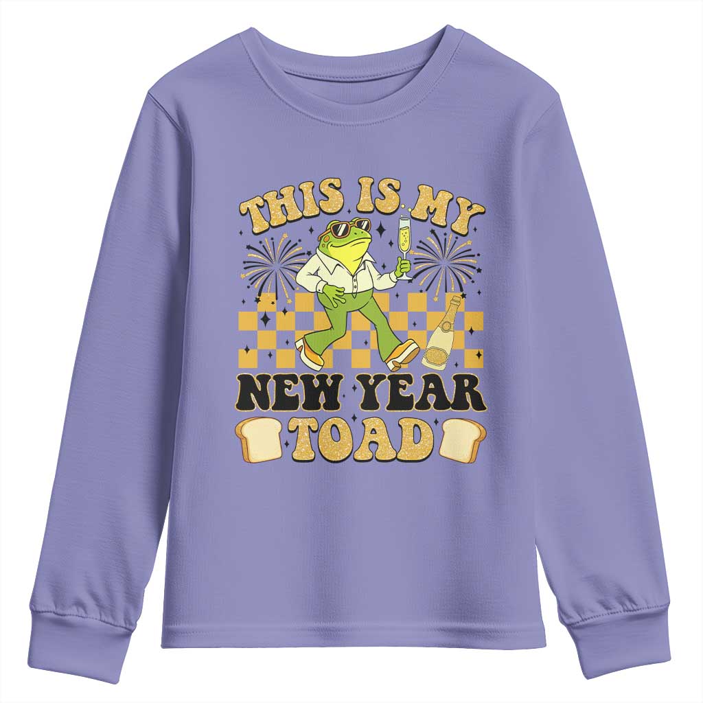 Funny New Years Eve Youth Sweatshirt This Is My New Year Toad Frog Pun - Wonder Print Shop