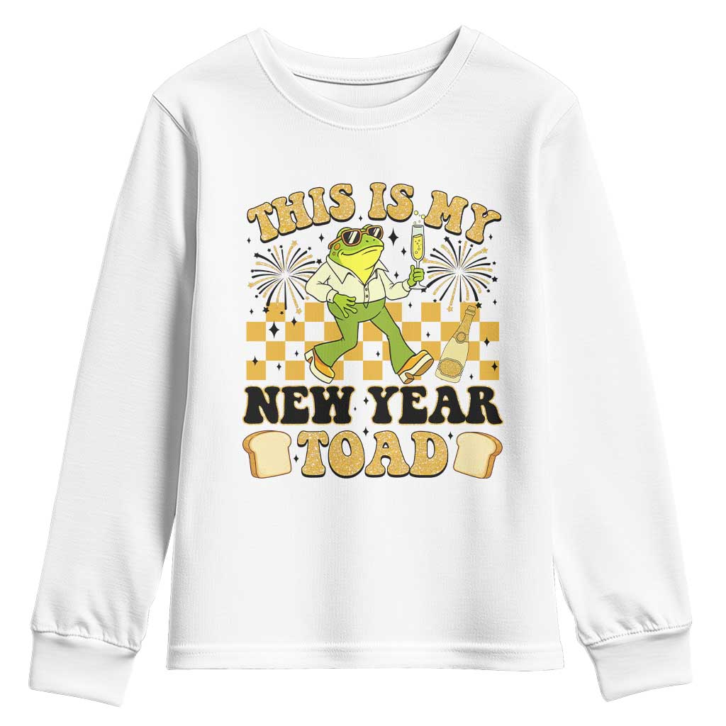 Funny New Years Eve Youth Sweatshirt This Is My New Year Toad Frog Pun - Wonder Print Shop
