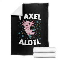 Funny Axolotl Ice Skating Throw Blanket I Axel Alotl Winter Sport - Wonder Print Shop