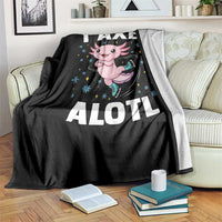 Funny Axolotl Ice Skating Throw Blanket I Axel Alotl Winter Sport - Wonder Print Shop