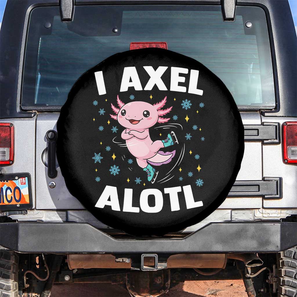 Funny Axolotl Ice Skating Spare Tire Cover I Axel Alotl Winter Sport - Wonder Print Shop
