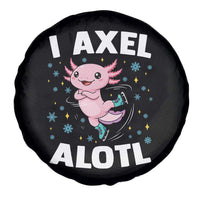 Funny Axolotl Ice Skating Spare Tire Cover I Axel Alotl Winter Sport - Wonder Print Shop
