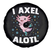 Funny Axolotl Ice Skating Spare Tire Cover I Axel Alotl Winter Sport - Wonder Print Shop